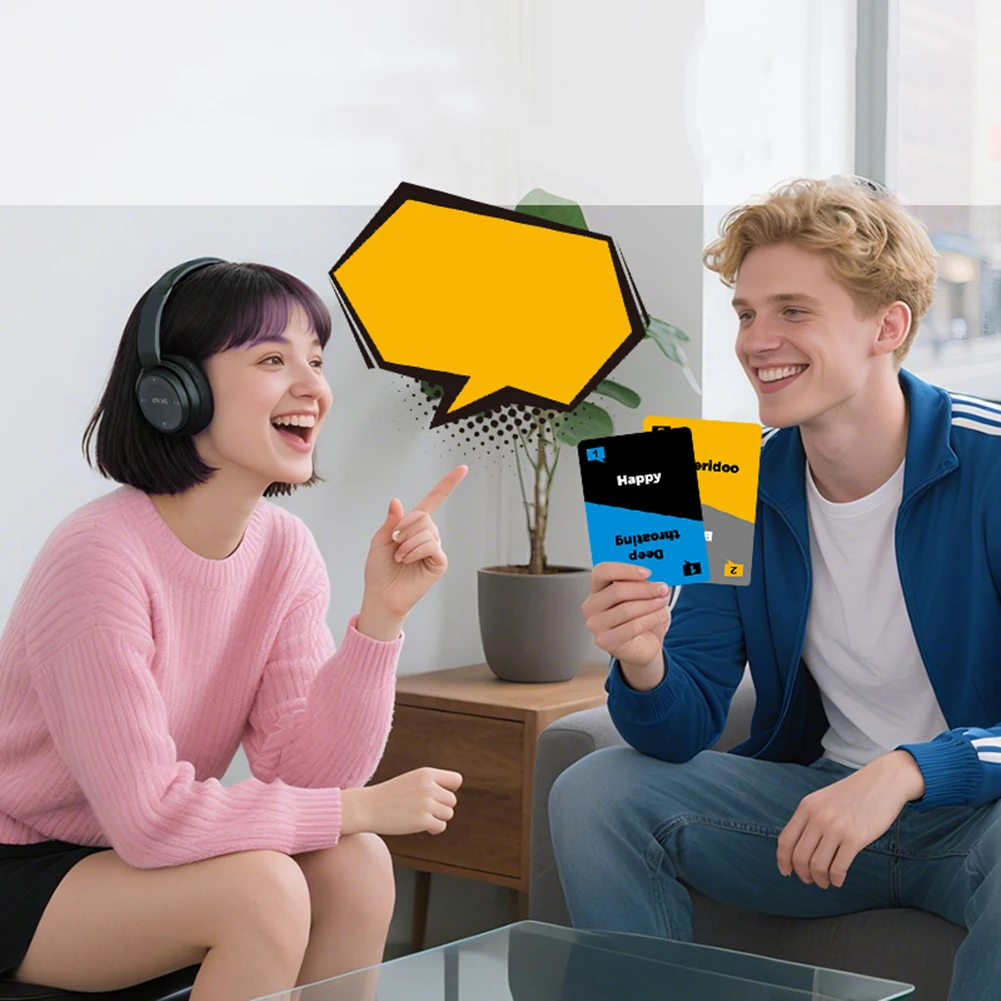 ごめんなさい、何というゲームですか？ ヘッドフォンを使った面白いフレーズの組み合わせ - カードゲーム「何と言った？」ゲームには大人や友達向けのカード100枚が含まれています