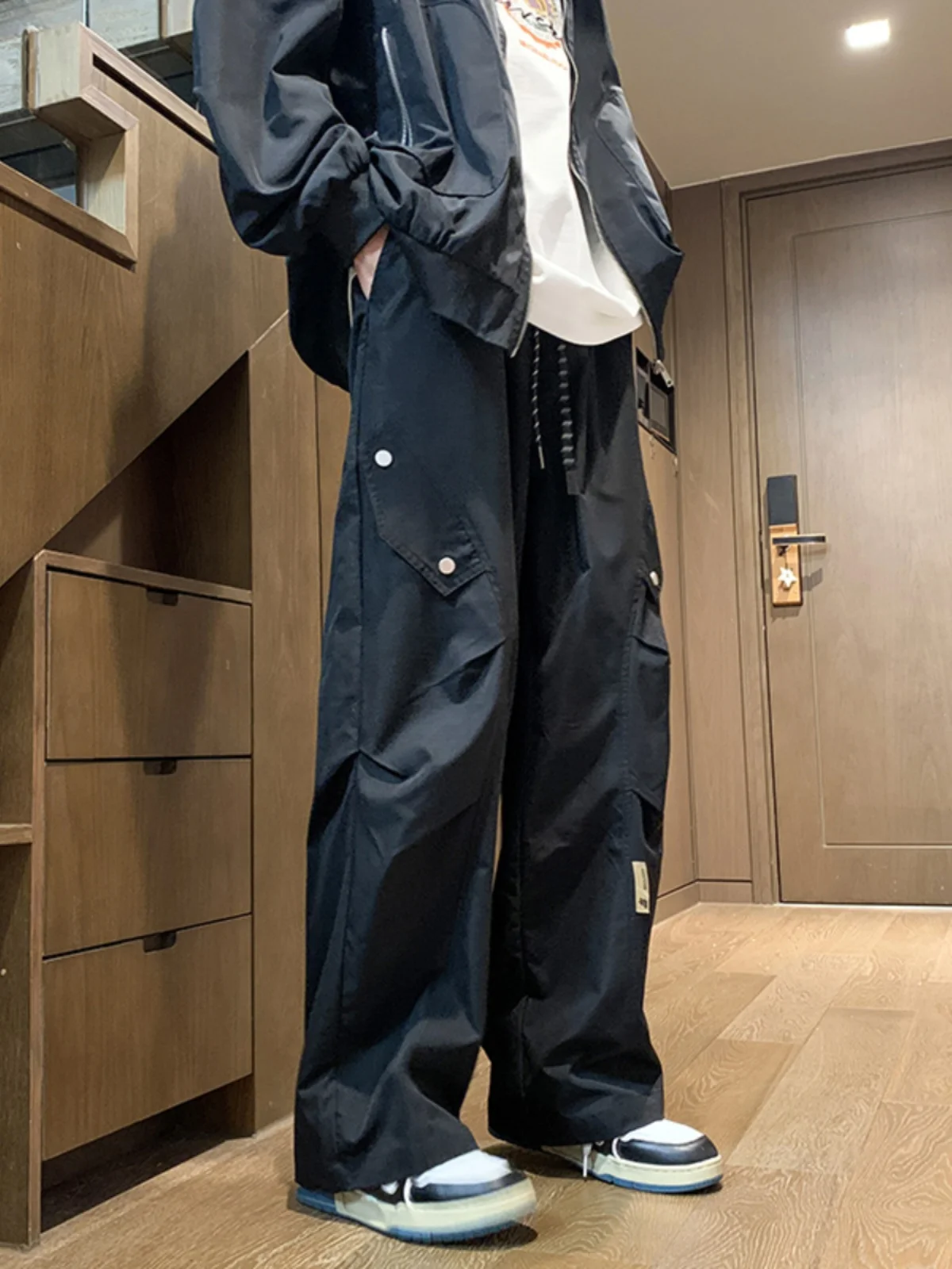 

Водонепроницаемые мужские брюки для походов, весенне-осенние, прямого кроя, свободные, широкие, рабочие, для активного отдыха, для альпинизма, американские