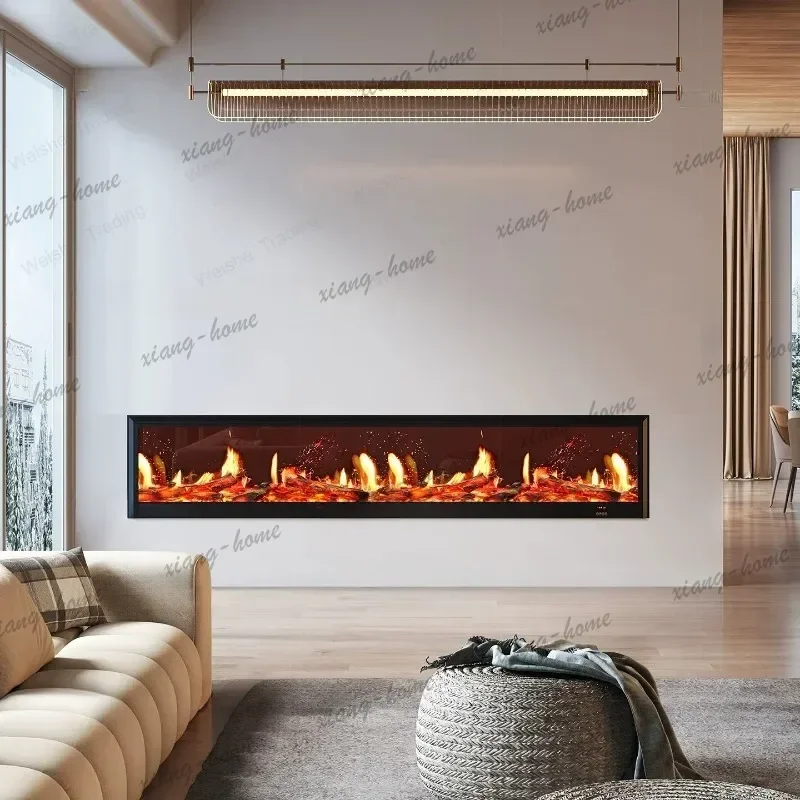 Best Sellers Holographic Shadow Fireplace Simulation Flame Embedded TV Background Wall Decoration Ultra-thin