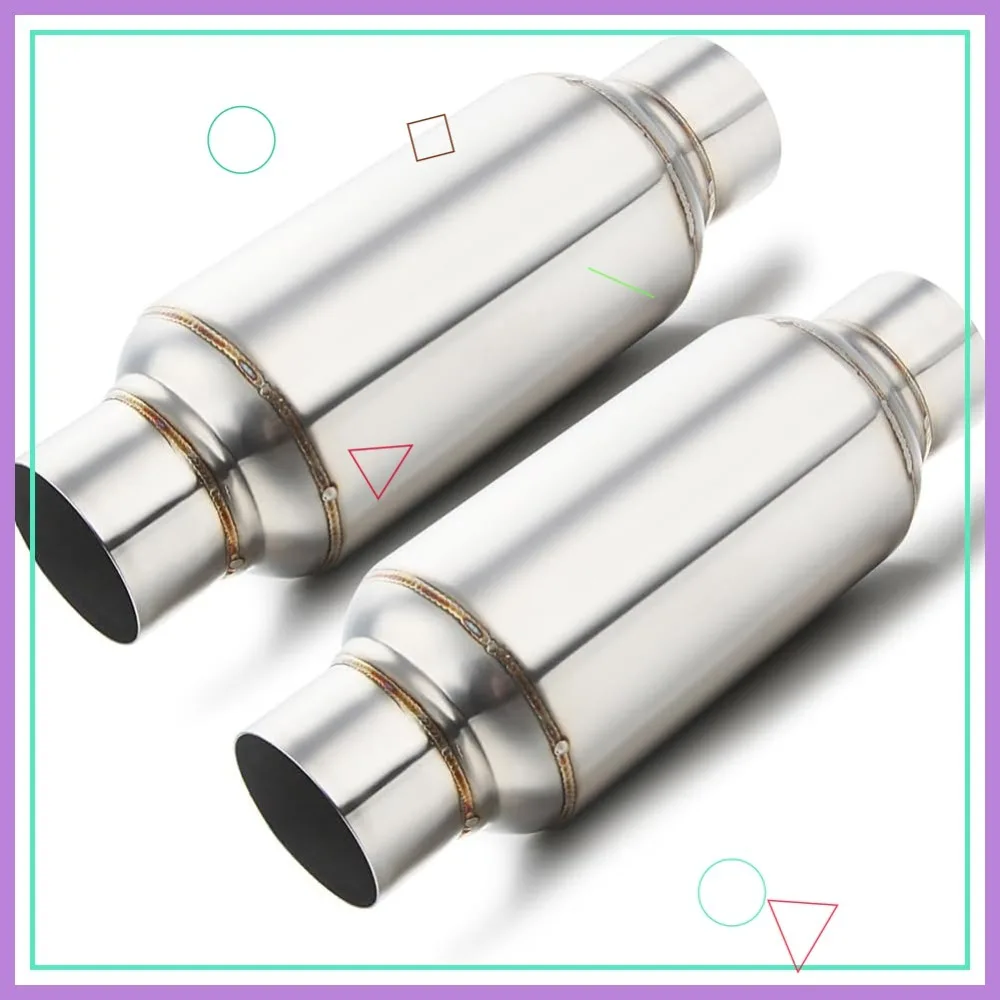 

2.5'' Inlet & Outlet Universal Muffler, 11.5'' Overall Length Stainless Steel Resonator 2 Pack