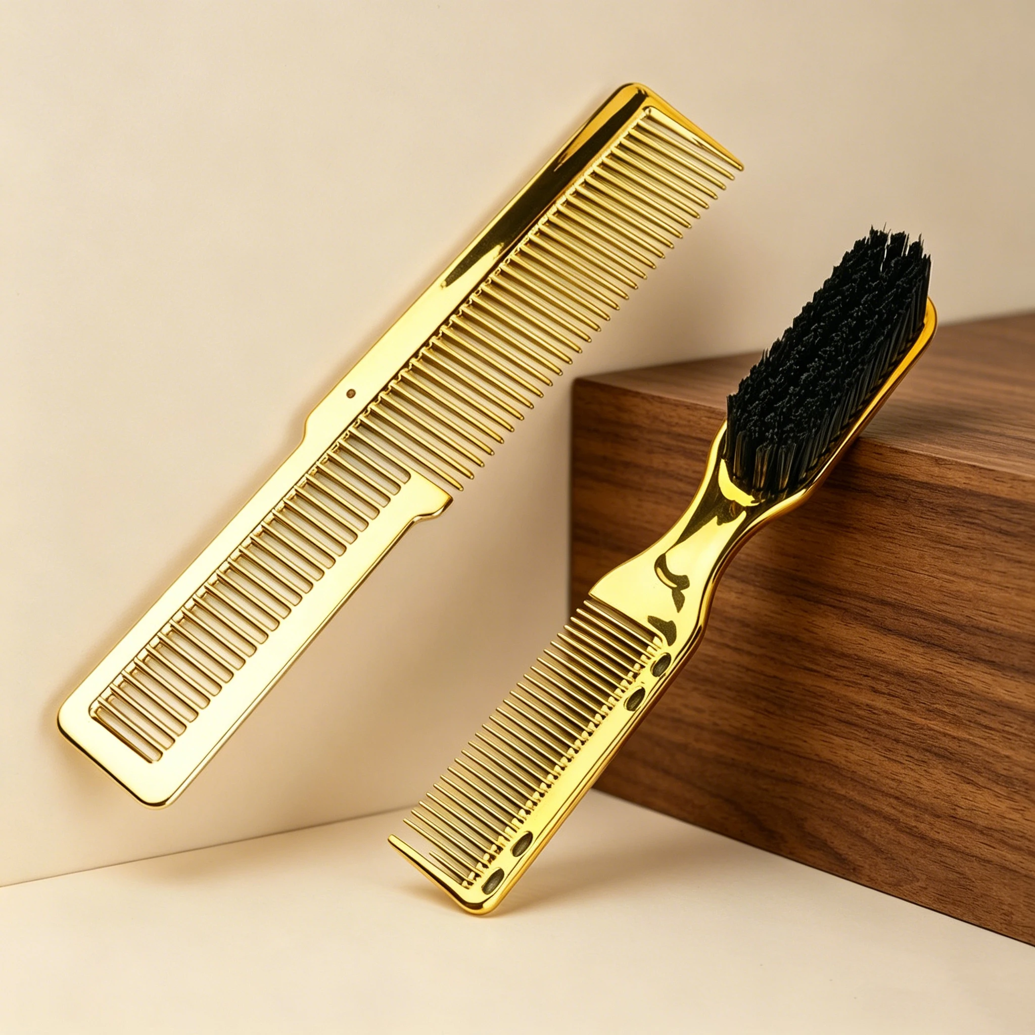 2-Piece Plastic Barber Styling Kit Multi-function Hair Comb Styling Brush Salon Hair Partition Hair Trimming Tools