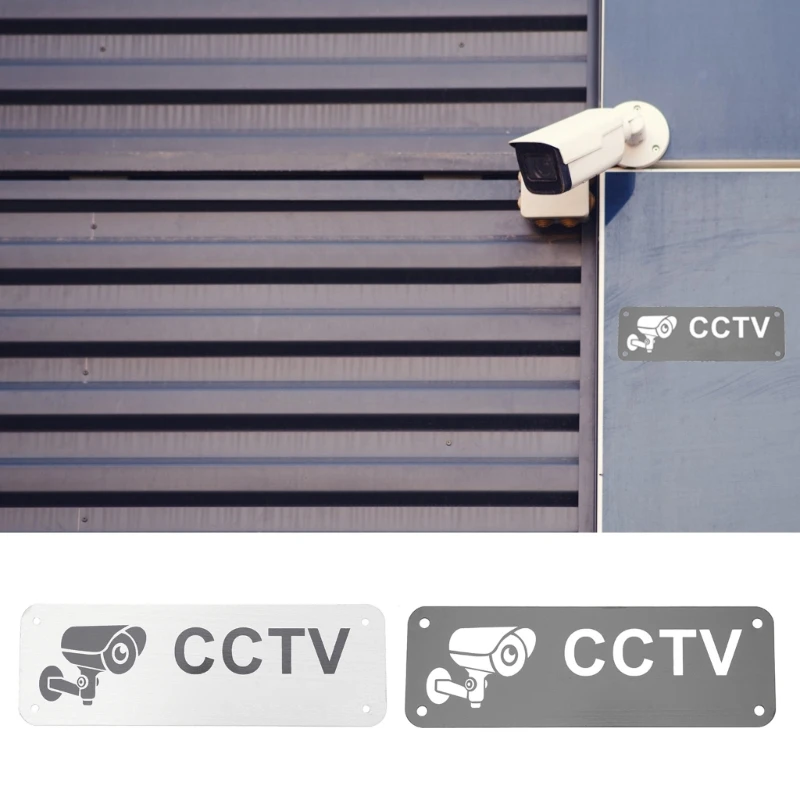 5Pack CCTV In Operation Sign Outdoor Metal Self-adhesive Small CCTV Window Sign for Security Camera Waterproof Stickers