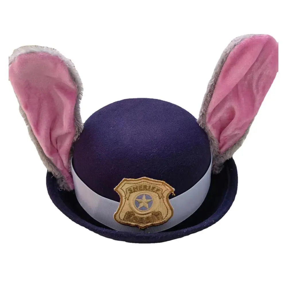 Judy Hopps Hat Adult Kids Cartoon Zoo Fantasy Cosplay Costume Accessory Rabbit HalloweenFantasia Props Gifts For Disguise