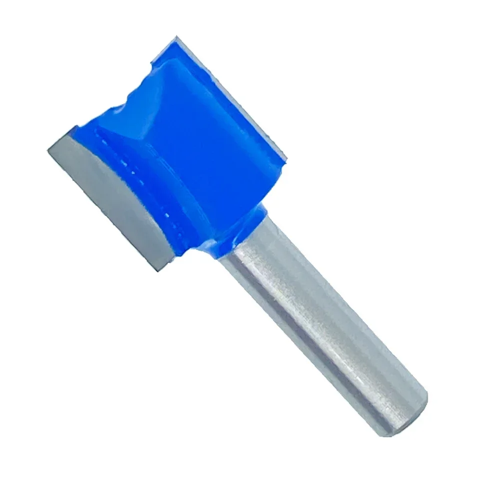 8mm Shank Blue Slotting Straight Router Bit Double-edged Carpenter Milling Cutter for Wood 6-20mm Cutting Dia Woodworking Tools