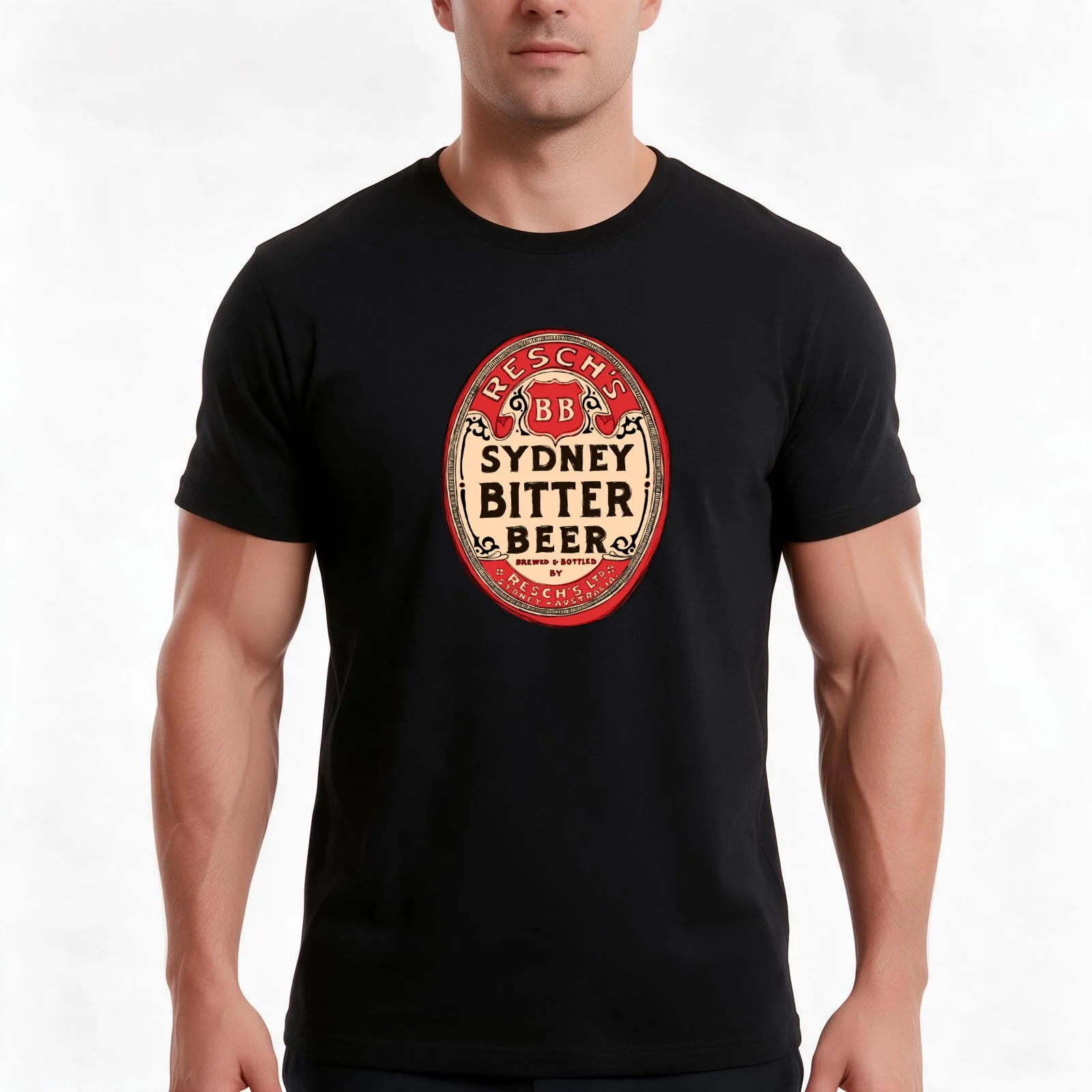 Reschs Bitter Beer Pop T-Shirt, Summer Casual Cotton Tee, Oversized Streetwear Tops, Vintage Graphic Print, Unisex Men Women