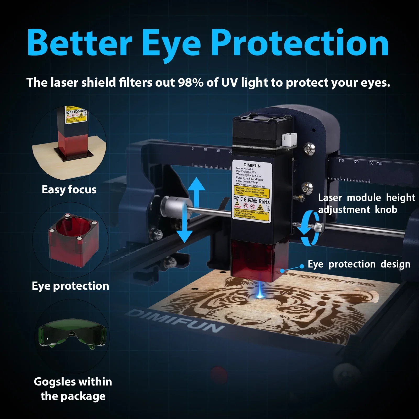 DIY and Create with DIMIFUN D9 4.5W Portable Laser Engraving Machine – Quick and Precise Results Guaranteed!