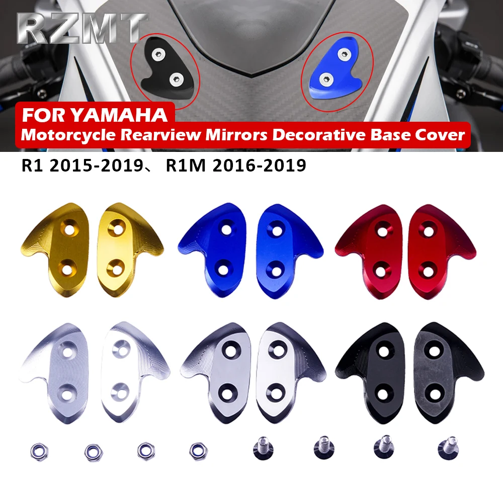 For YAMAHA R1 2015-2019 R1M 2016-2019 Motorcycle Rearview Mirror Base Windshield Drive Eliminator Mirrors Hole Cover