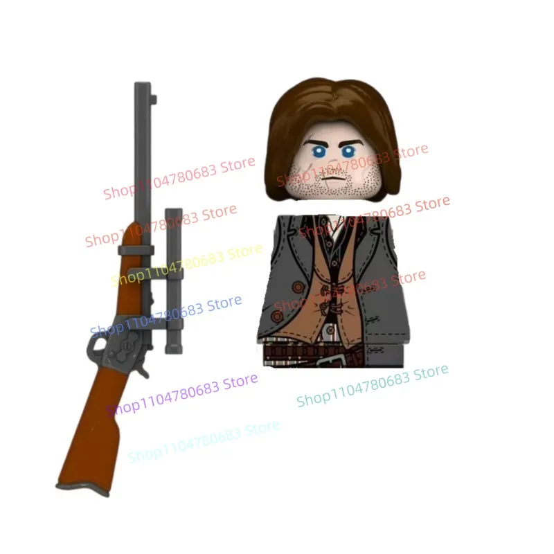 MOC Bausteine Mini-Figur Western-Jäger Zubehör Montagemodell Trendiges Sammlerstück Geschenk für Hobbyisten