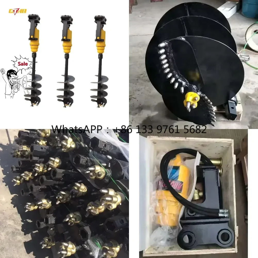 WSQ Hot Hydraulic Earth Auger Excavator Attachments Auger Drilling for Ground Hole