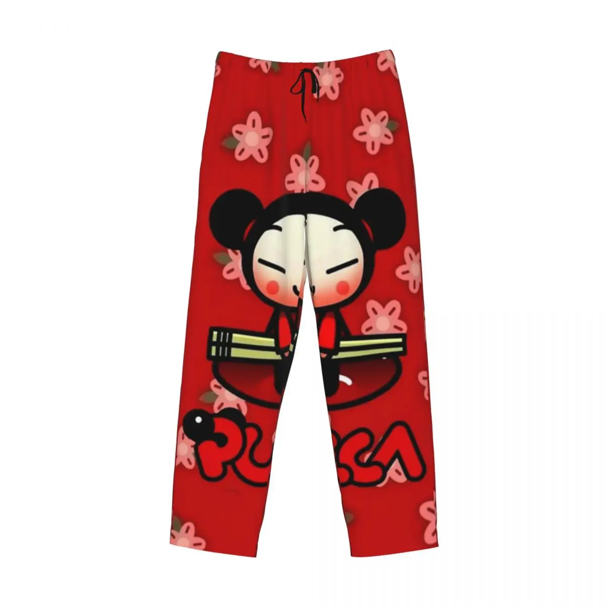 Custom Cartoon Pucca Pajama Pants Men Sleepwear Sleep Lounge Bottoms with Pockets
