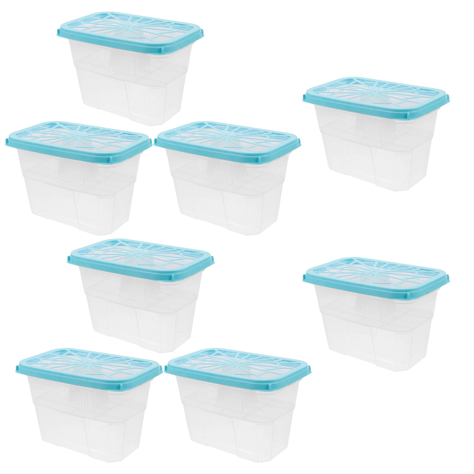 

8Pcs Moisture Absorber Box Leak Proof Reusable Plastic Container for Closet Wardrobe Dehumidifier Storage Case