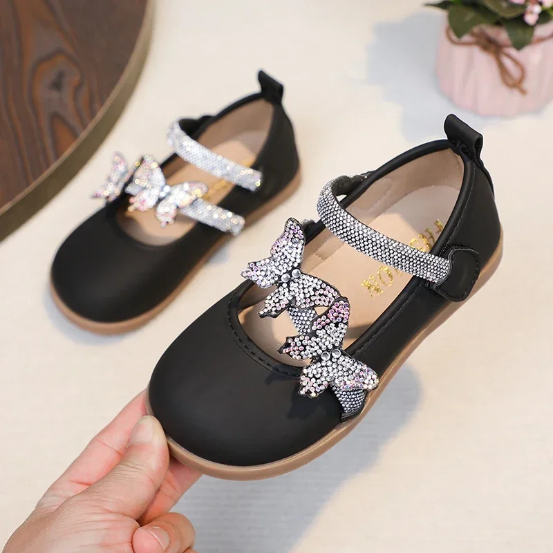 

Hot Selling Water Diamond Children's Soft Bow Comfortable Flat Shoes Summer Princess Fashion Elegant Lightweight Casual Shoes