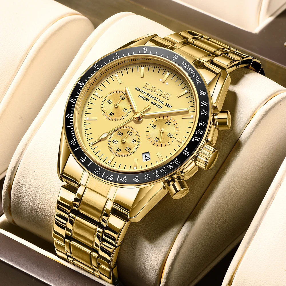 Reloj Hombre LIGE Luxury Business Men Watches Stainless Steel Quartz WristWatch Male Calendar Luminous Clock Relogio Masculino image 3