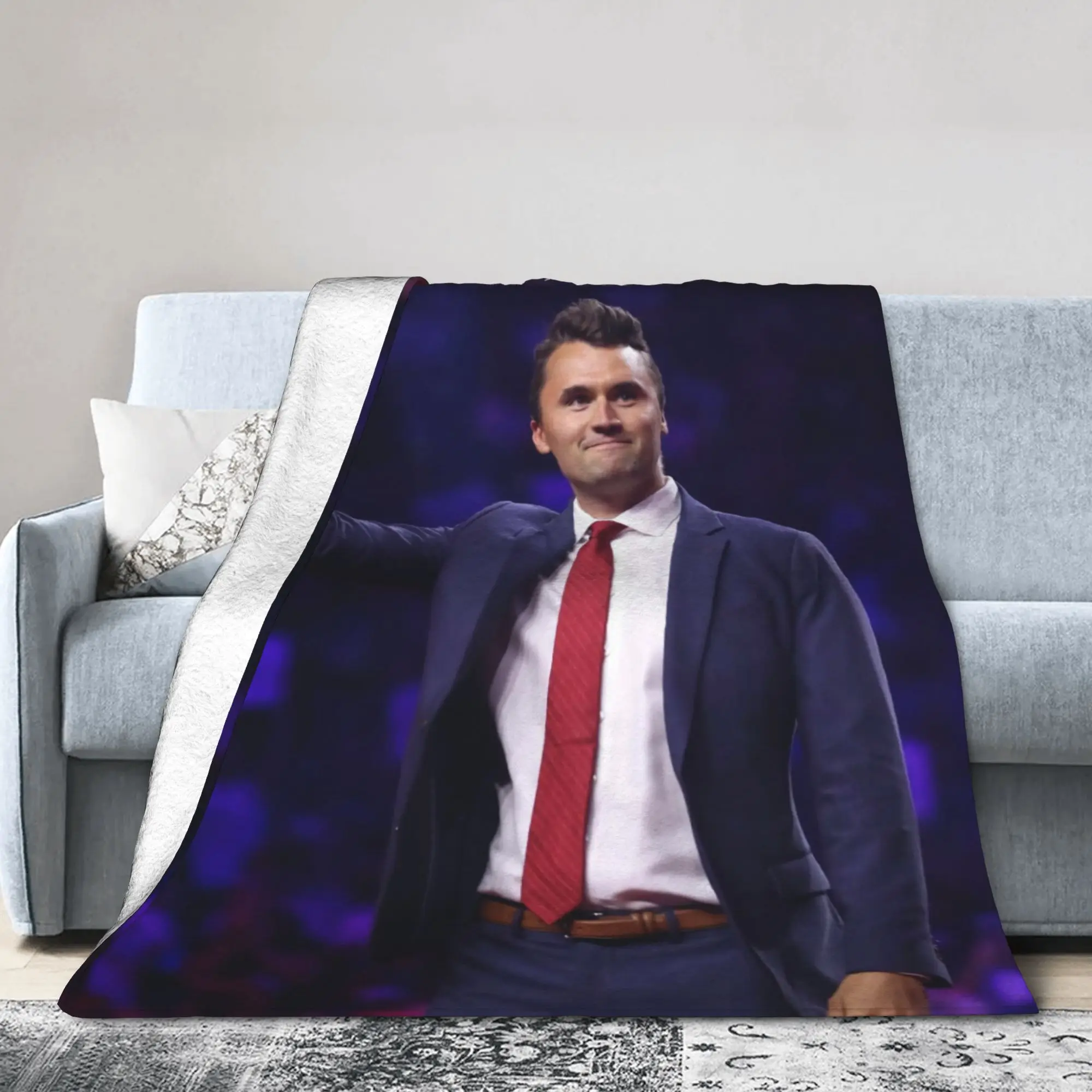 Rest In Peace Charlie Kirk Plush Blanket Children  Flannel Throw Blanket For Bedroom Soft Warm Design Quality Bedspread Gift