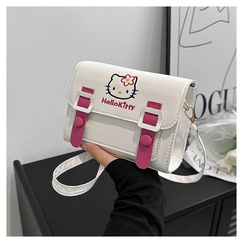 

Sanrio HelloKitty Pu Square Bag Anime Shoulder Bags Kawaii Messenger Tote Cute Cartoon Backpacks Cinnamorol Kuromi Fashion Bags