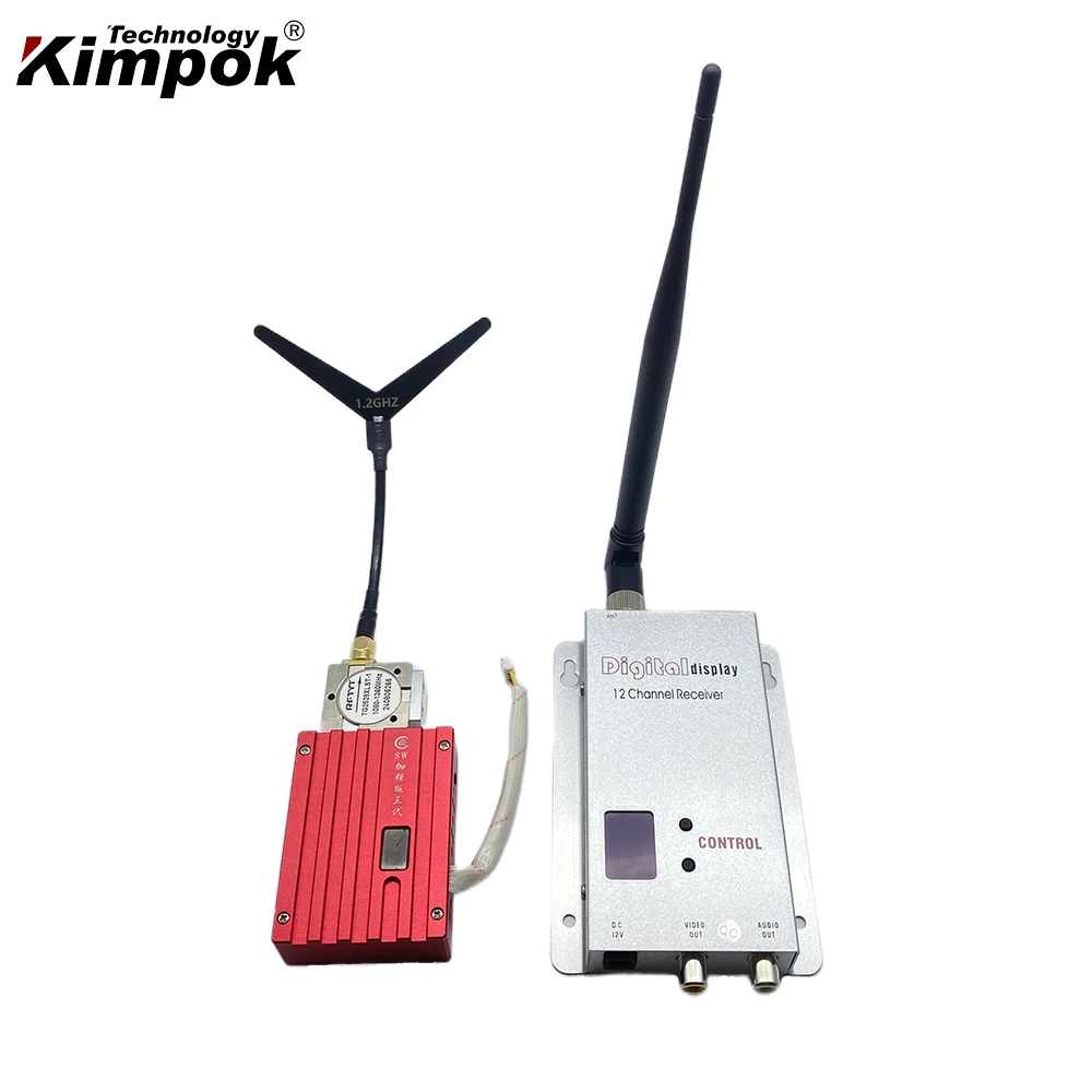 1.2Ghz 8W Digital Transmission Wireless Video Transmitter Receiver 1.2G FPV VTX for Drone