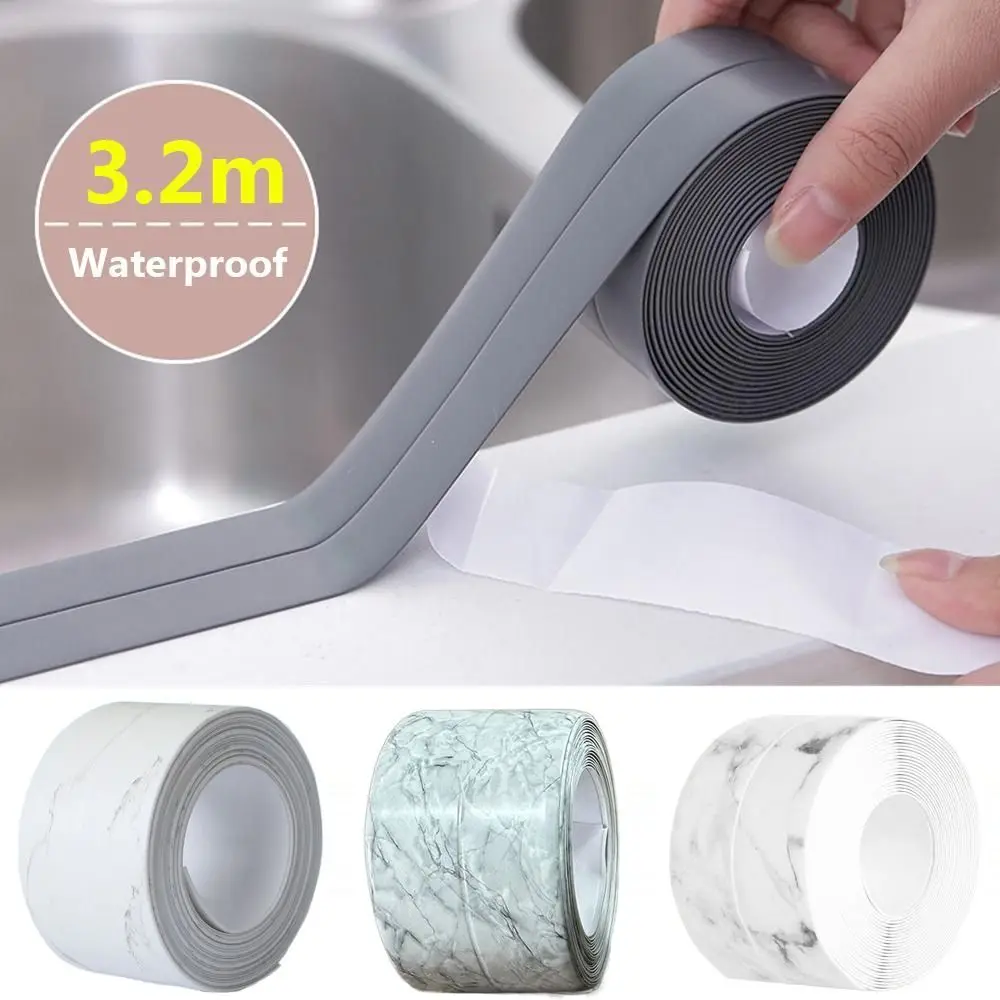 Mildew-proof Caulk Tape Self Adhesive Countertop Shower Tile Sealer Colorful Decorative Kitchen Sealant Strip Toilet
