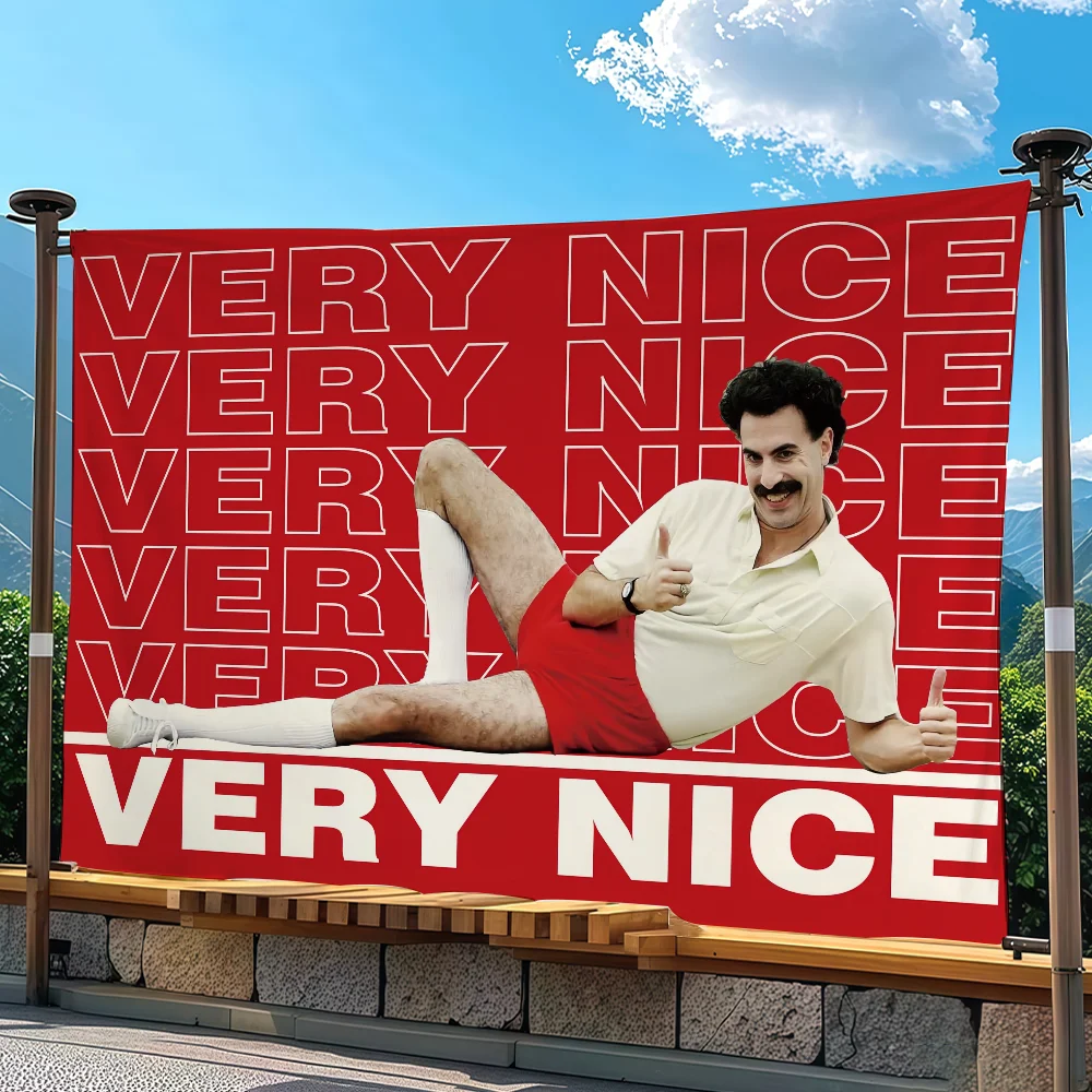 Funny B-Borat Very Nice Meme flag Advertising Banner for Camping Decoration Outdoor & Garage Wall Hanging Decorations