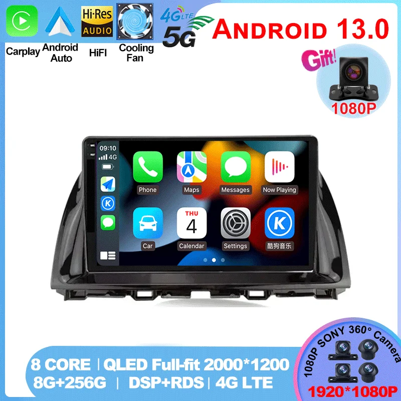 

Android 13 For Mazda CX5 CX-5 CX 5 2012 2013 2014 2015 Car DVD Player GPS WIFI Stereo Radio Carplay 720P 360 Panoramic IPS