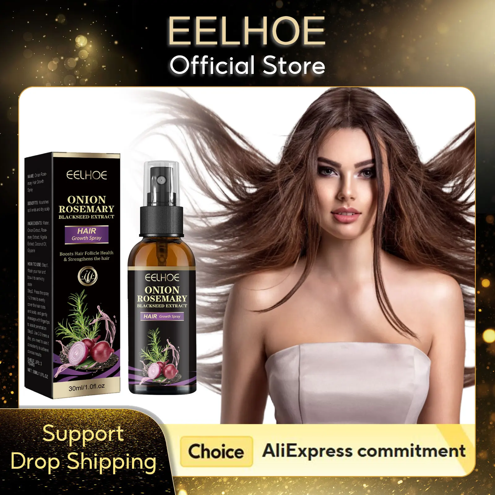 

EELHOE лук, розмарин, масло для роста волос, спрей для восстановления поврежденных волос, лечение роста волос лысины для мужчин, спрей против выпадения волос