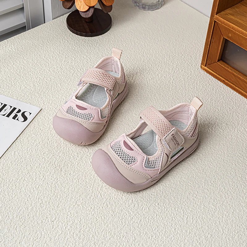 Girls Princess Shoes Mesh Breathable Toes Capped Kids Casual Shoes Soft Sole 2026 Summer New Children Sports Sandals Non-slip
