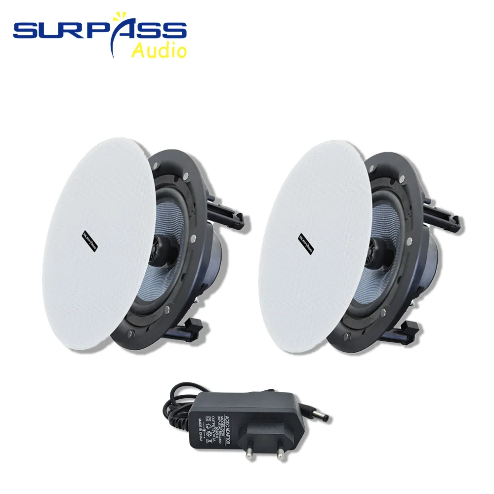 Bluetooth Frameless Active Coaxial Ceiling Speaker 5'' 8Ohm ABS Decorative Materials Beauty Club Home Background Music System