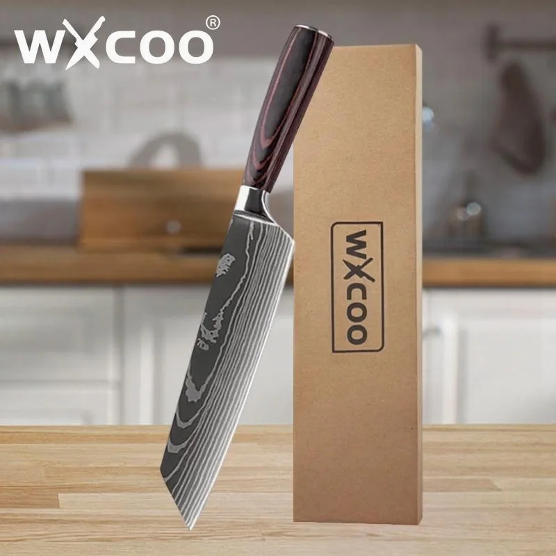 

WXCOO Japanese Kiritsuke Knife Kitchen Tool Utility Cooking Knives Meat Cleaver Knife Boning Utility Knives Kitchen Chef Knife