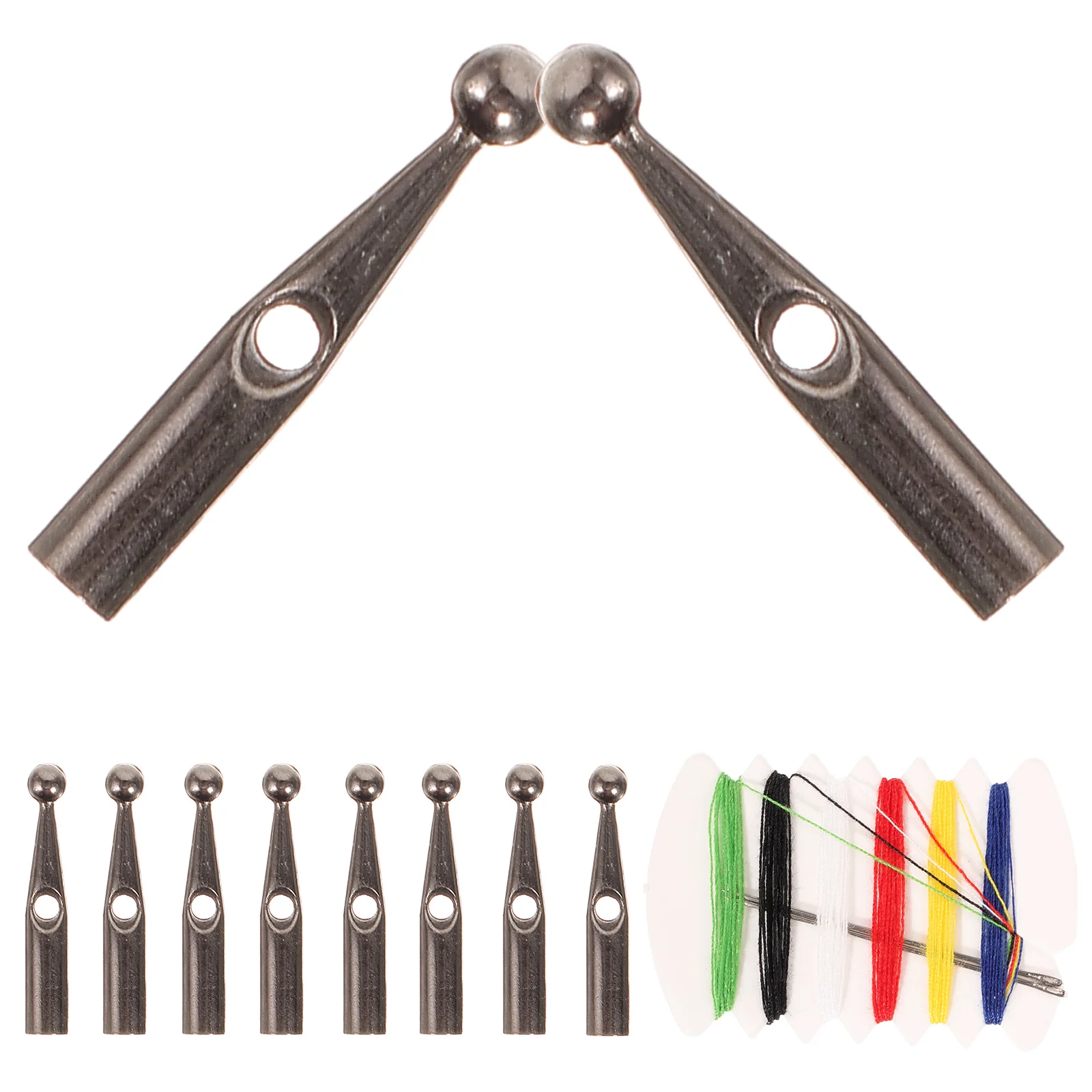 10 Pcs Umbrella Tail Beads Long Handle Repair Parts Accessories Foldable Bone Covers Metal Folding