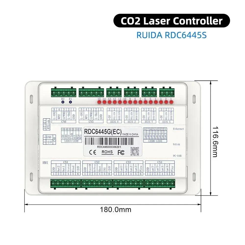 Ruida-Contrôleur Laser CO2 6445S RDC6445S, Mise à Niveau 6445 6445G RDC6445G, Systèmes pour Machine de Découpe et de Gravure