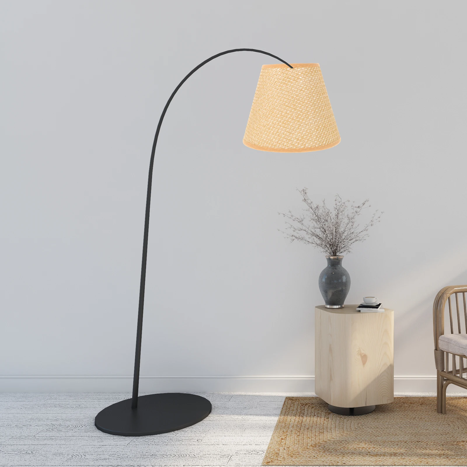 

Woven Lampshade Large Floor Desk Shades Yellow Light Covers Simple Structure Easy Installation Material Long Term Use