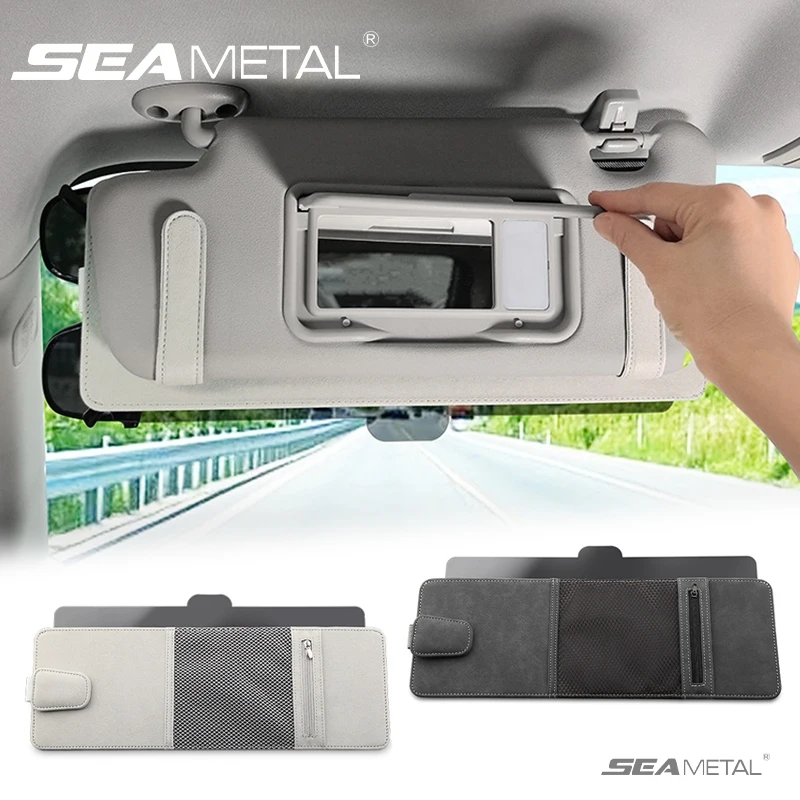 

Солнцезащитный козырек для автомобиля SEAMETAL, антибликовый, 2-в-1, с HD-зеркалом, органайзером и защитной пластиной для глаз