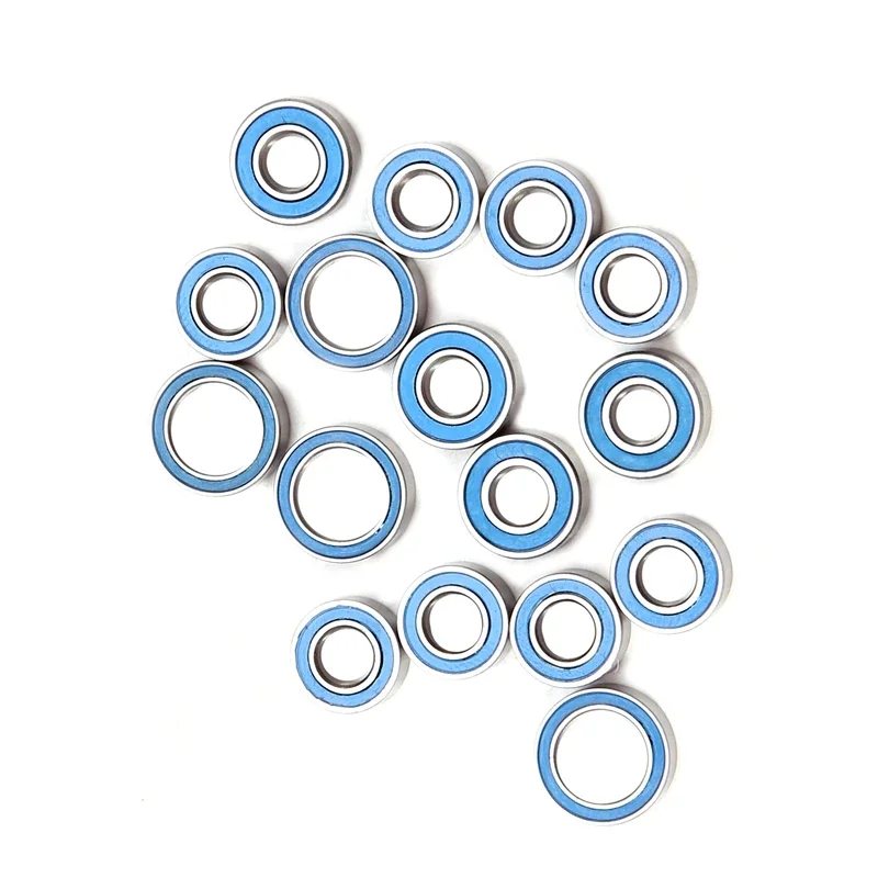 16PCS Rubber Sealed Ball Bearing Kit for Tamiya TT02 TT-02 TT02D TT-02D 1/10 RC Car Upgrades Parts Accessories