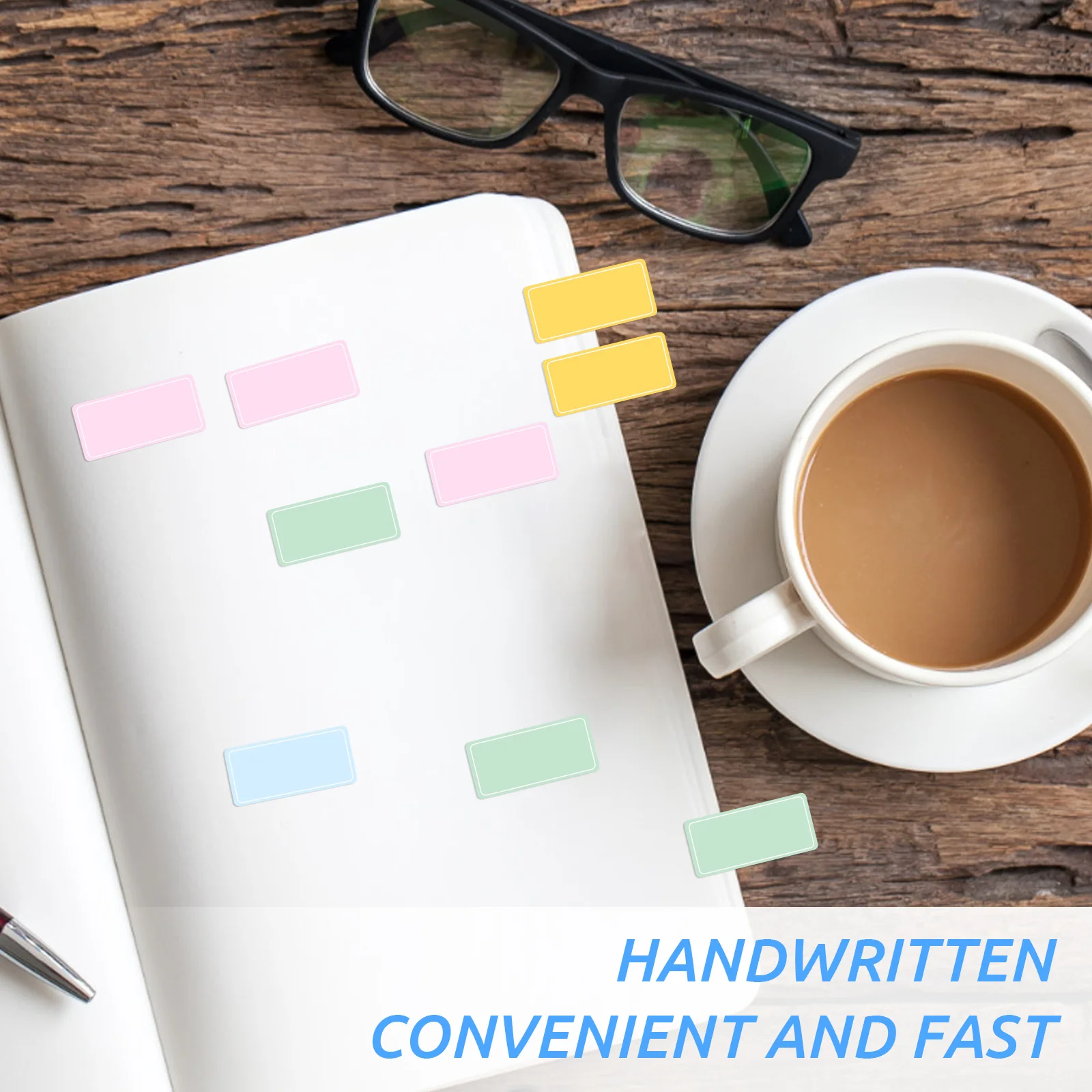 

80Pcs Waterproof Colored Sticky Labels Blank Name Tag Stickers Multipurpose Sorting Tabs for Office Classroom Group Use