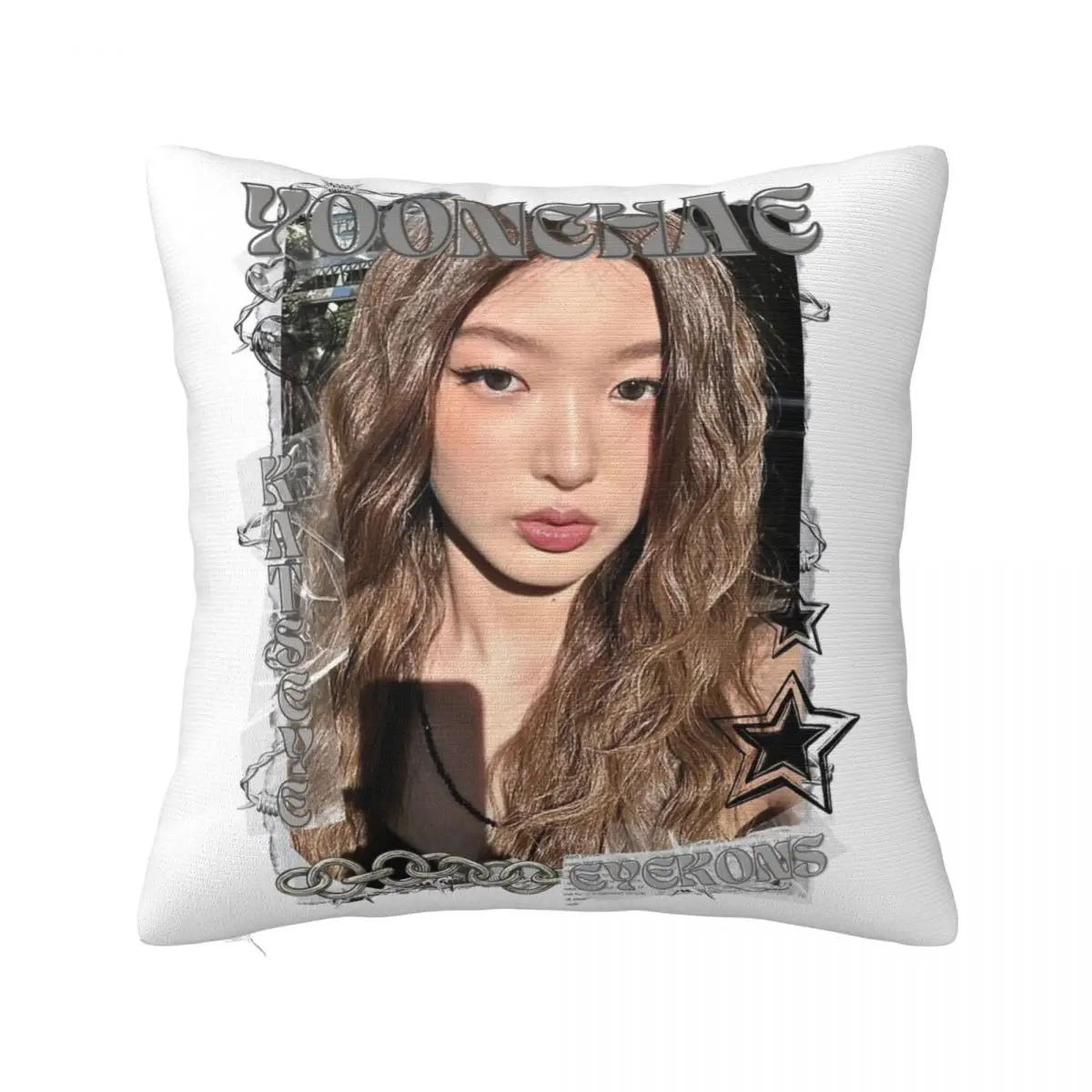KATSEYE Yoonchae Kpop Y2K Group Pillowcase Printed Polyester Cushion Cover Decoration Throw Pillow Case Cover