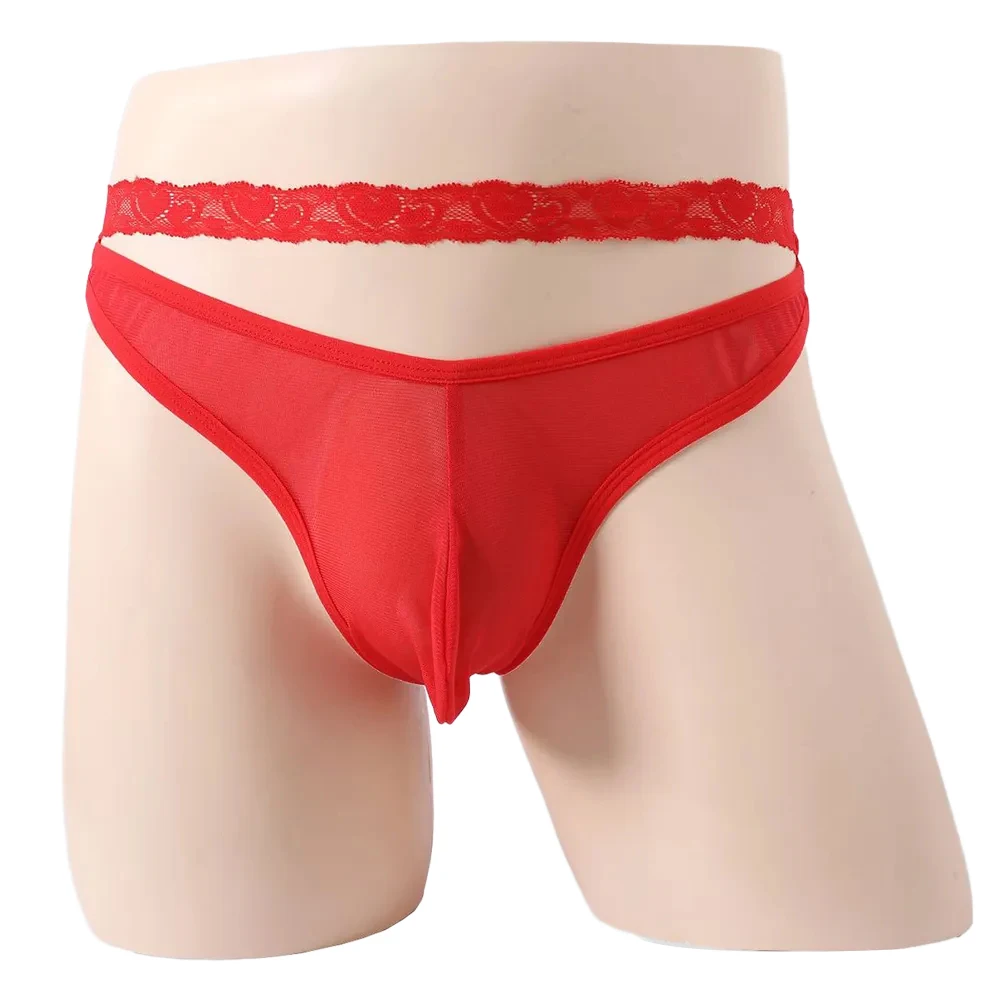 Untuk Momen Intim G-String Renda Seksi Thong Low Rise Transparan Thong G-string Hitam 90 Poliester Ukuran Rata-rata