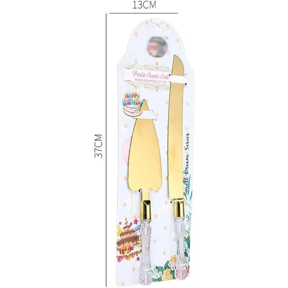 2 Pieces - Stainless Steel Cake Shovel Server Set Western Cheese Bread Knife For Baking Cake Wedding Birthday Celebration