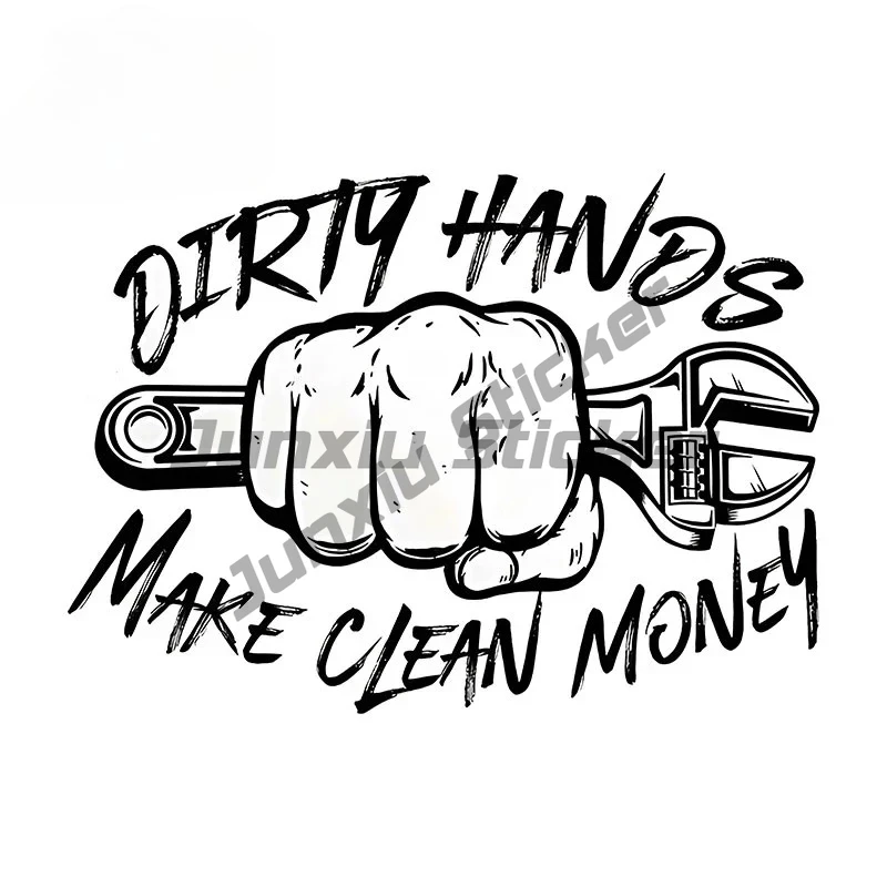 

For Wrench Dirty Hands Car Stickers Personality Simple Decals Occlusion Scratch Caravan Trunk Decor