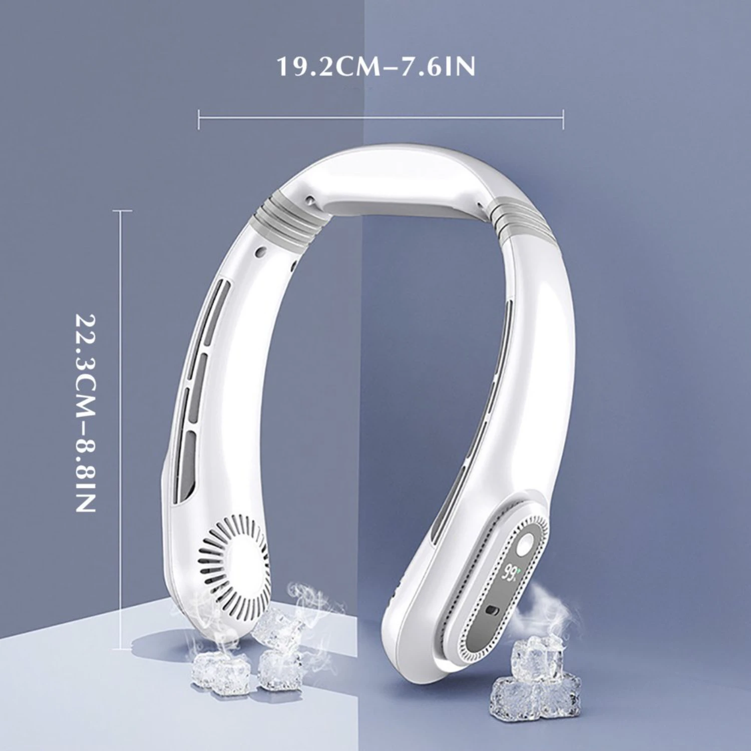 Portable Neck Fan, 7000mAh Battery Operated Wearable Personal Fan, USB Rechargeable, 3 Wind Speeds, Ultra Quiet, Bladeless