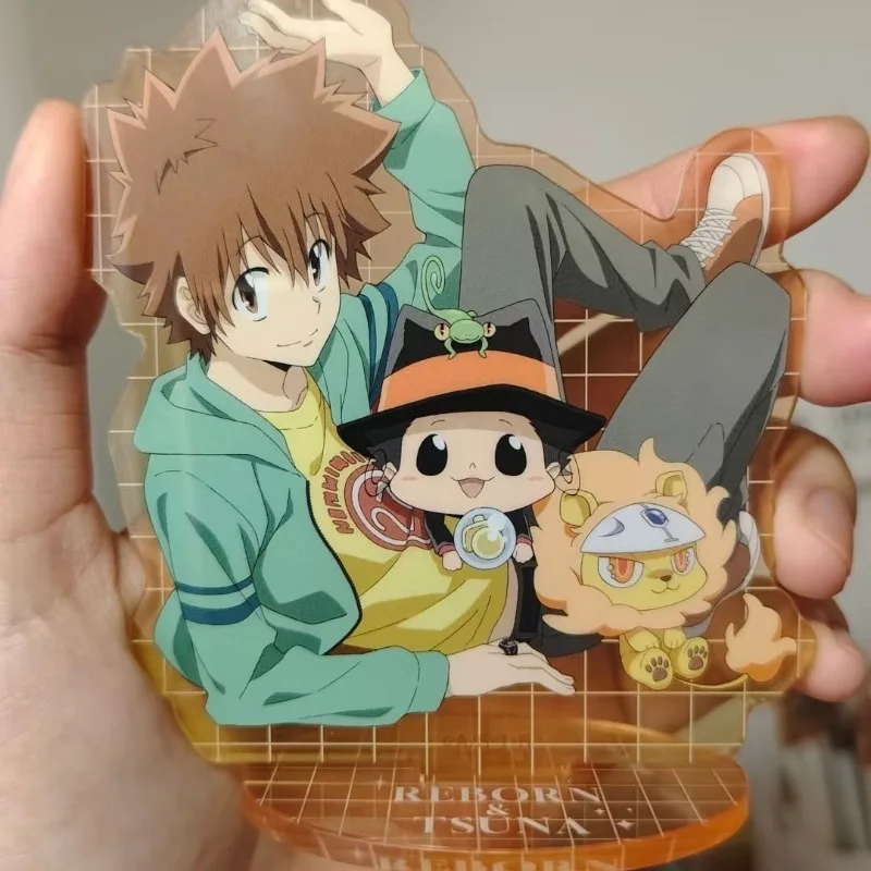 

katei kyoshi Hitman Reborn anime figures stand model plate Sawada Tsunayosh Desktop decoration kids friends gift for fans diy