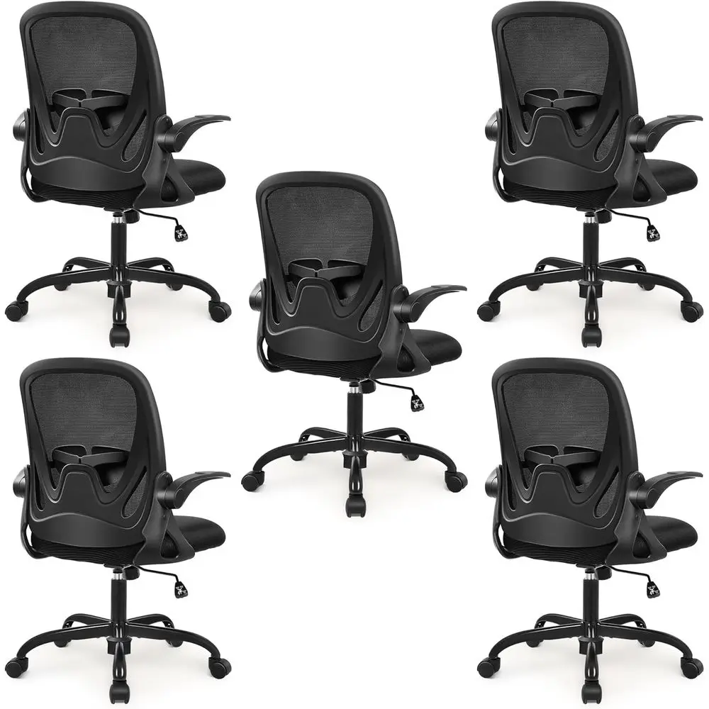 

5-Pack Oice Chair Ergonomic Desk Chair with lip up Armrests Swivel Breathable Desk Mesh Computer Chair with Adjustable Lumbar Su