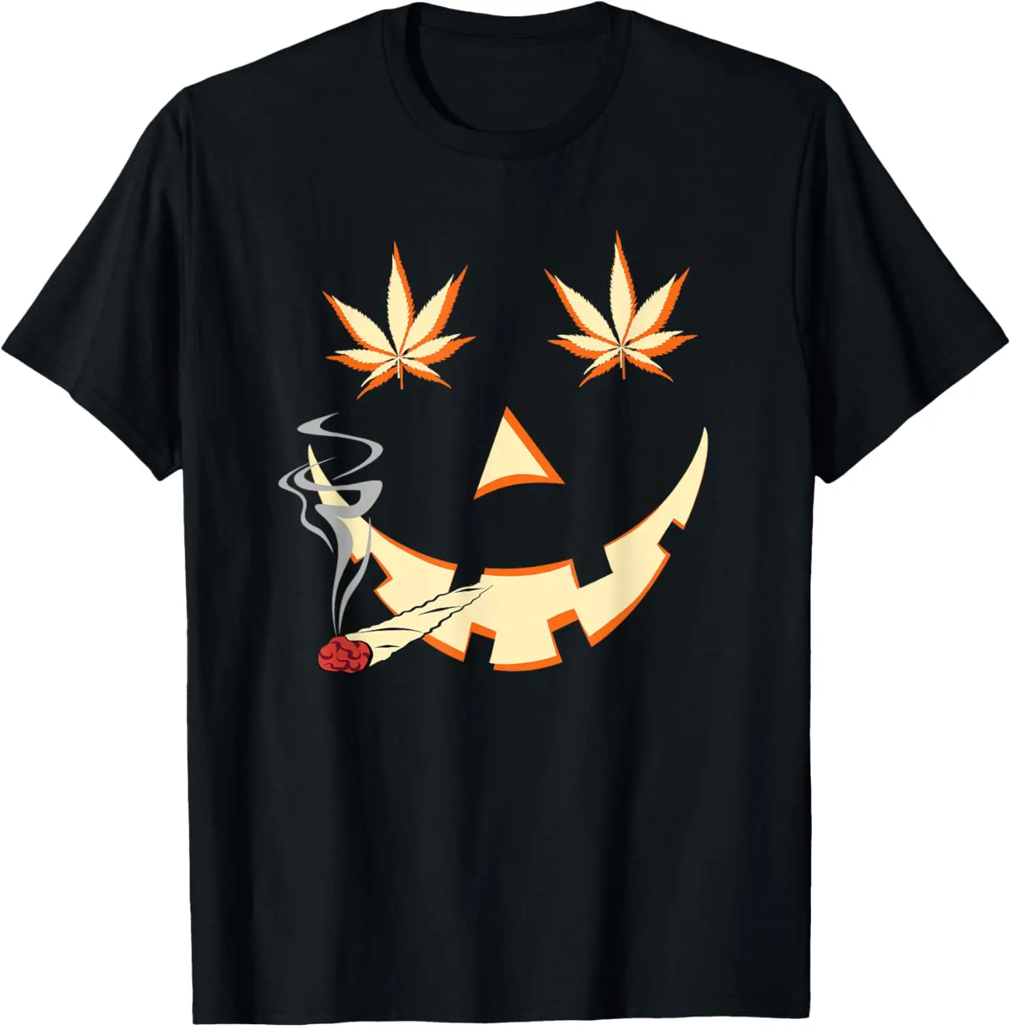 Pot Smoking Weed Halloween Funny Jack-O-Lantern T-Shirt