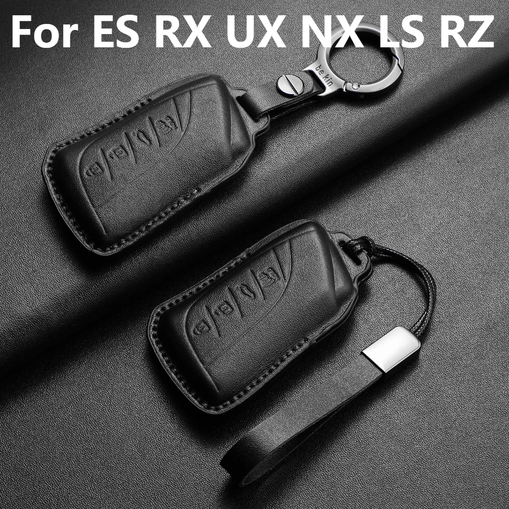For ES RX UX NX LS RZ Leather Car Key Cover Smart Key Protective Shell Anti-slip Wear-resistant Full Protection Car Accessories