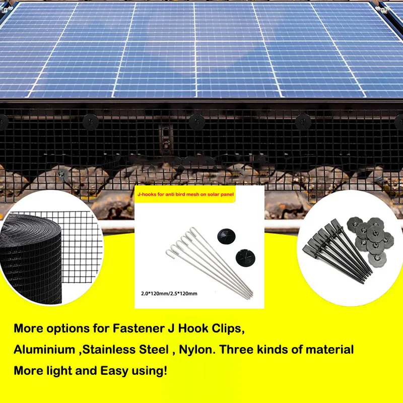 Imagem -05 - Guarda de Pássaro de Nylon Durável Prendedor de Controle j Hook Clips Anti Pigeon Bird Mesh no Painel Solar 100 Conjuntos