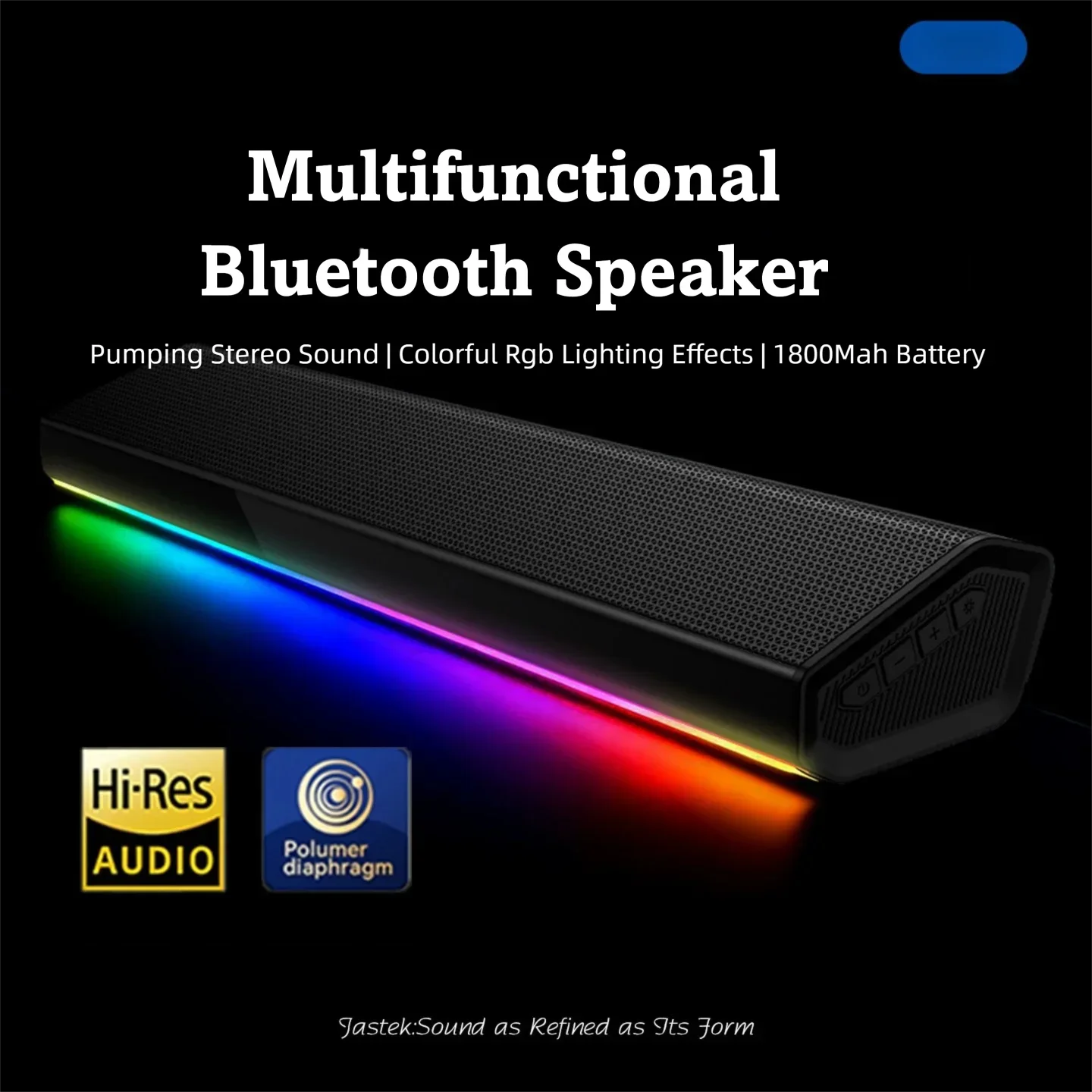 

Саундбар, Bluetooth 5.4, RGB LED подсветка, аккумулятор 1800 мАч, мультирежимный, для ПК/игр, для стереозвука
