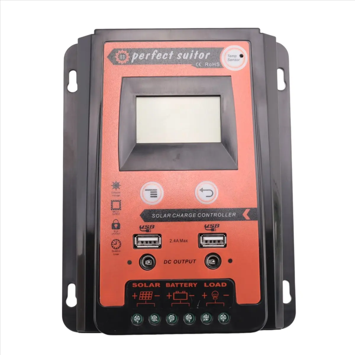 A49T 30A MPPT PWM Solar Charge Controller 12V 24V Solar Panel Battery Regulator Dual USB Port LCD Display