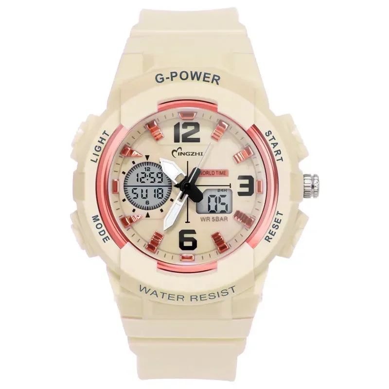 Outdoor Sports Children Clock Electronic Watch Nightlight Waterproof Watch Pointer Dual Display Kids Watches Girls Boys Gift