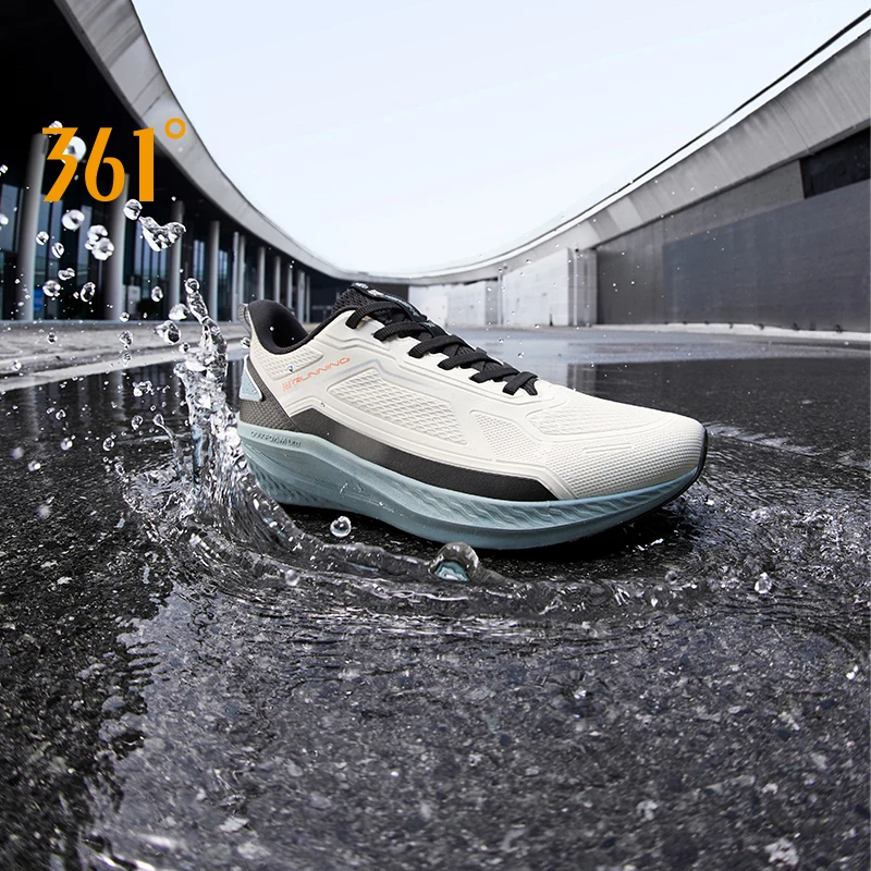 

361 Degrees Wingblade Rainblock Men Running Shoes Water Repellent Anti-Slip Grippy Cushioning Airy Male Sneakers 672532231