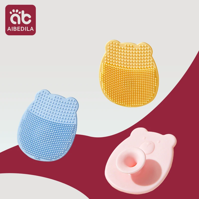 

AIBEDILA 1/3PCS Silicone Baby Bath Brush Washing Hair Brush Silicone Kids Shampoo Brush For Bathing Washing Massage Brushes Wipe