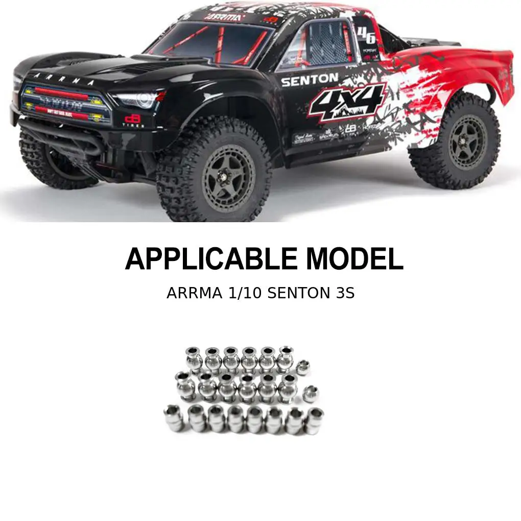 RCGOFOLLOW Steel Ball Stud RC Upgrade Part Rc Ball Stud For 1/10 ARRMA SENTON 3S RC Car Part RC Car Accessories Silver - Image 2