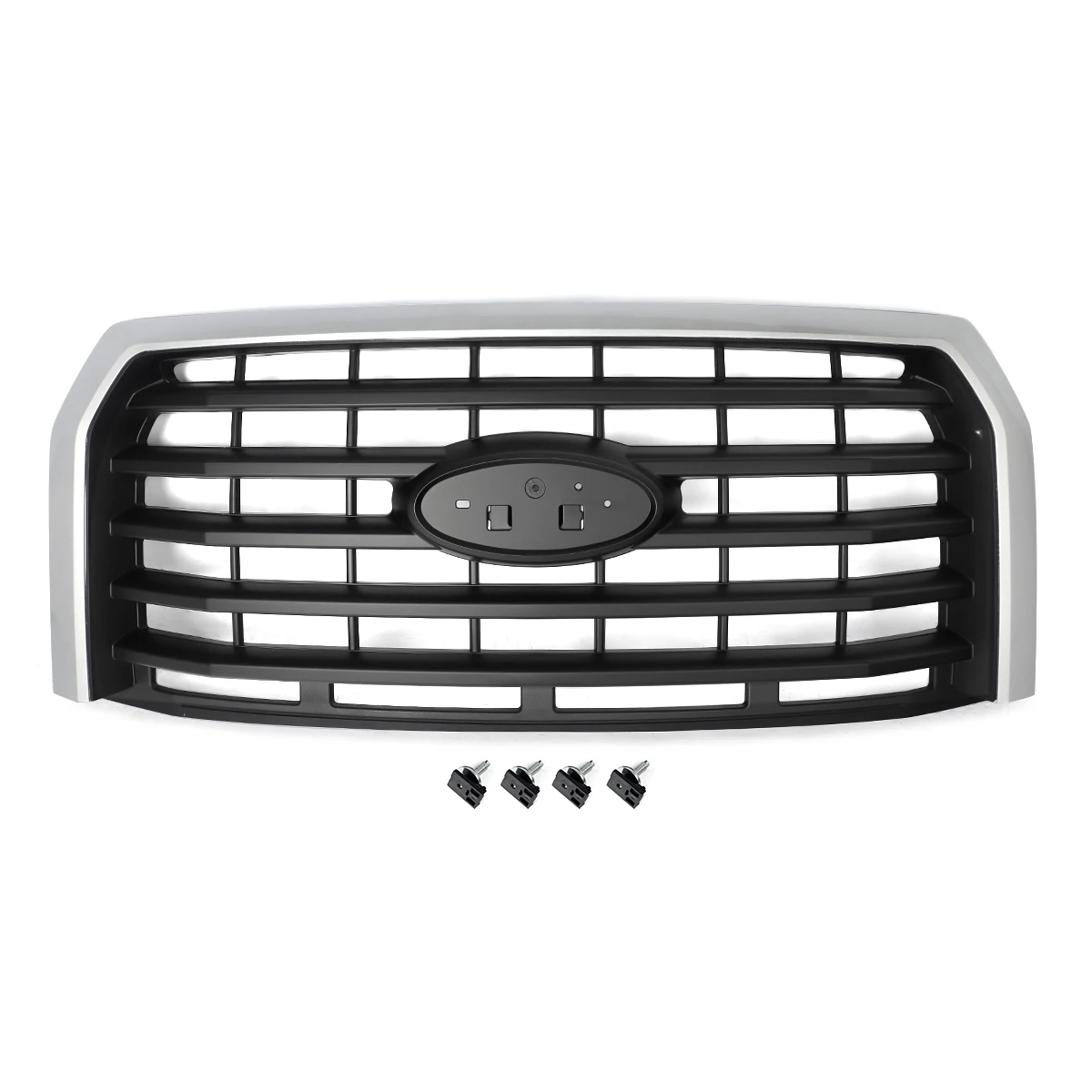 Front Bumper Grille Accessories Replace For 2015 2016 2017 Ford F-150 Grille Assembly Ingot Silver UX Horizontal Radiator Grills